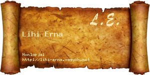 Lihi Erna névjegykártya